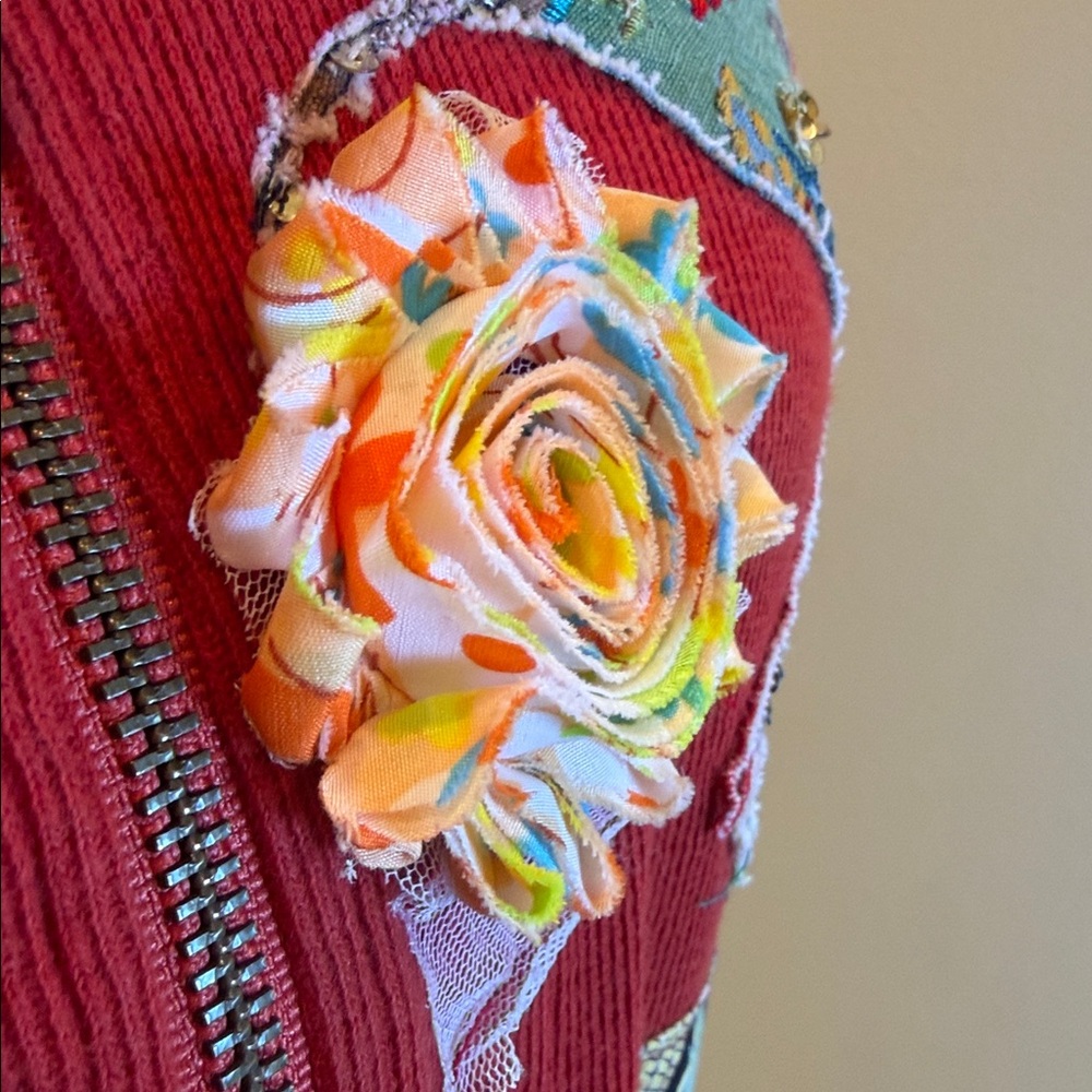 Columbia Hoodie Handcrafted Patchwork - image 2